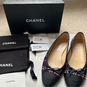 Chanel Tweed Ballet Flats